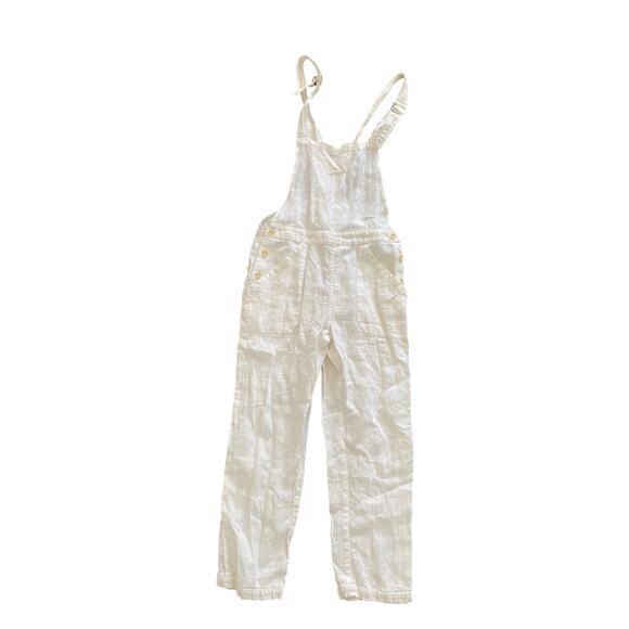 Lily Ashwell White Linen Slim Overalls Petite XXS Sustainable Minimalist Fairy - Picture 12 of 16